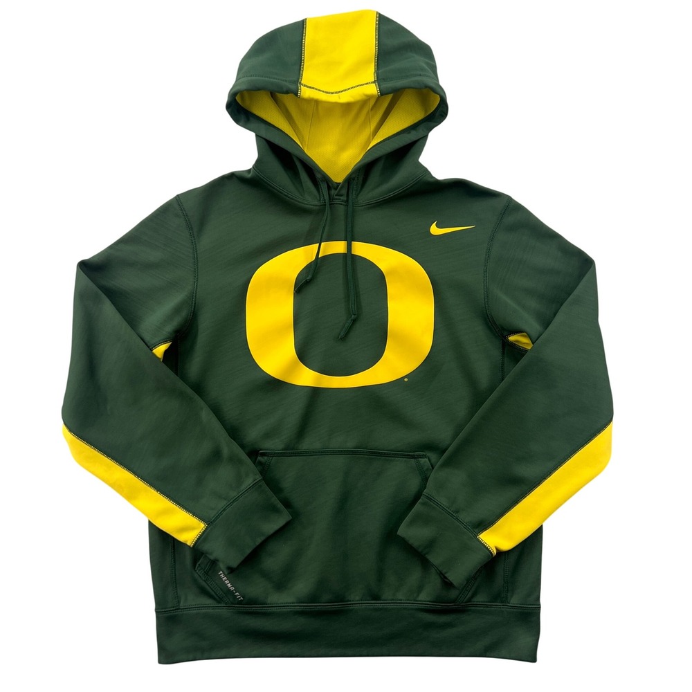 Nike Oregon Ducks Therma-FIT Hoodie‎ Mens Small Green Yellow Sweatshirt College